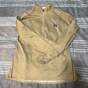 Gold Quarter-Zip Pullover with W Logo